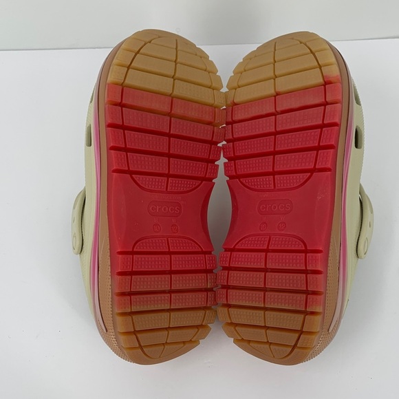 CROCS Mega Crush colordip clog shoe platform ombre pink tan slide wedge women 12 - Picture 7 of 7